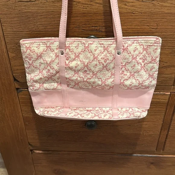 Longaberger breast cancer bow ribbon hope purse bag - Picture 3 of 5